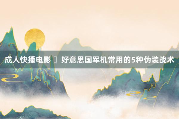 成人快播电影 ​好意思国军机常用的5种伪装战术