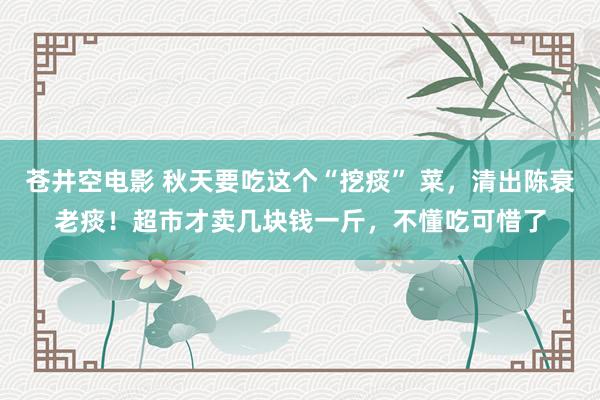 苍井空电影 秋天要吃这个“挖痰” 菜，清出陈衰老痰！超市才卖几块钱一斤，不懂吃可惜了