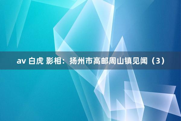 av 白虎 影相：扬州市高邮周山镇见闻（3）