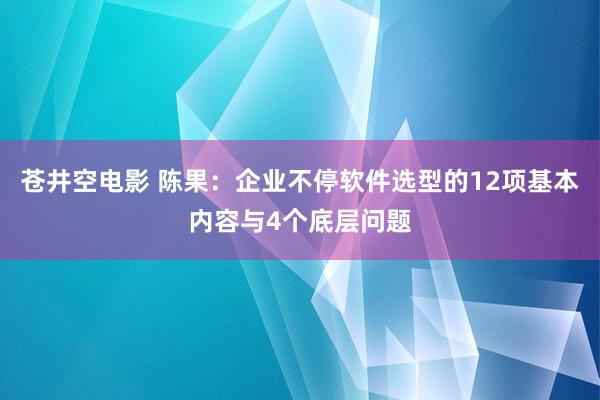 苍井空电影 陈果：企业不停软件选型的12项基本内容与4个底层问题